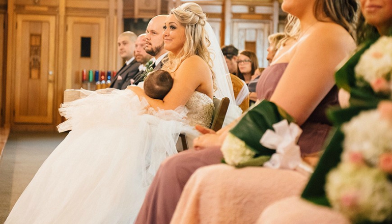 Awesome Bride Breastfeeds Her Baby During Wedding Ceremony