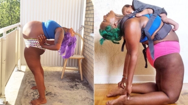 This Heavily Pregnant Woman's Yoga Poses Will Wow You