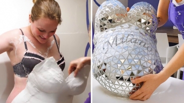 An Artist Creates Blinged Out Belly Casts for Expecting Moms