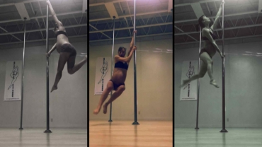 Athletic Mom Pole Dances at Eight Months Pregnant