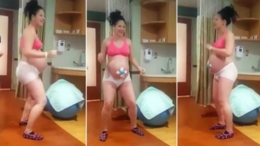Mom-To-Be Dances Through Labor in a Pregnancy Diaper
