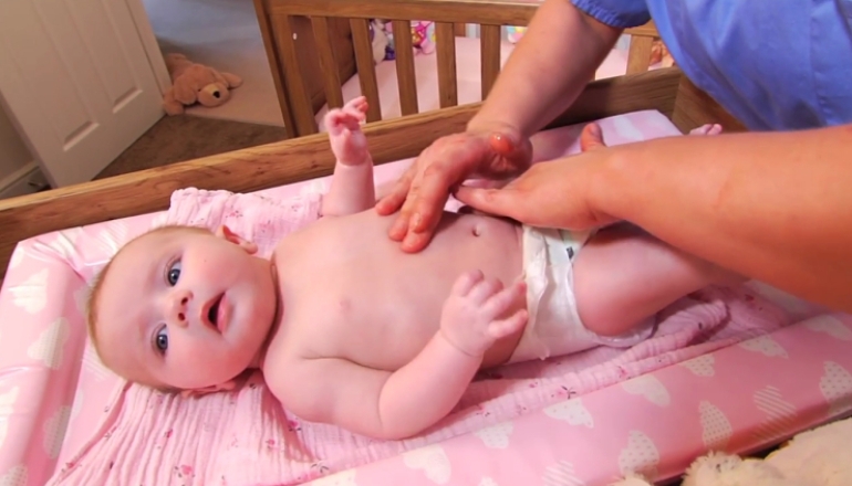 Infant Massage for Colic: Sun and Moon Technique