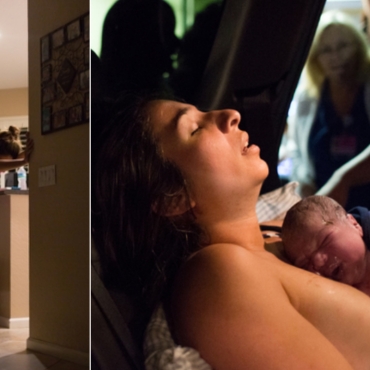 Why This Mom Had Professional Photos Taken While Giving Birth in Parking Lot